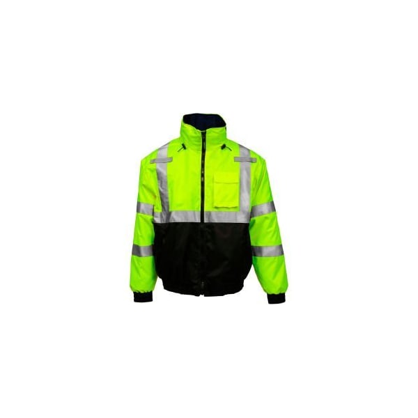 Tingley Tingley Bomber 3.1 Hi-Vis Hooded Jacket, Zipper, Fluorescent Yellow/Green/Black, 2XL J26172.2X - main